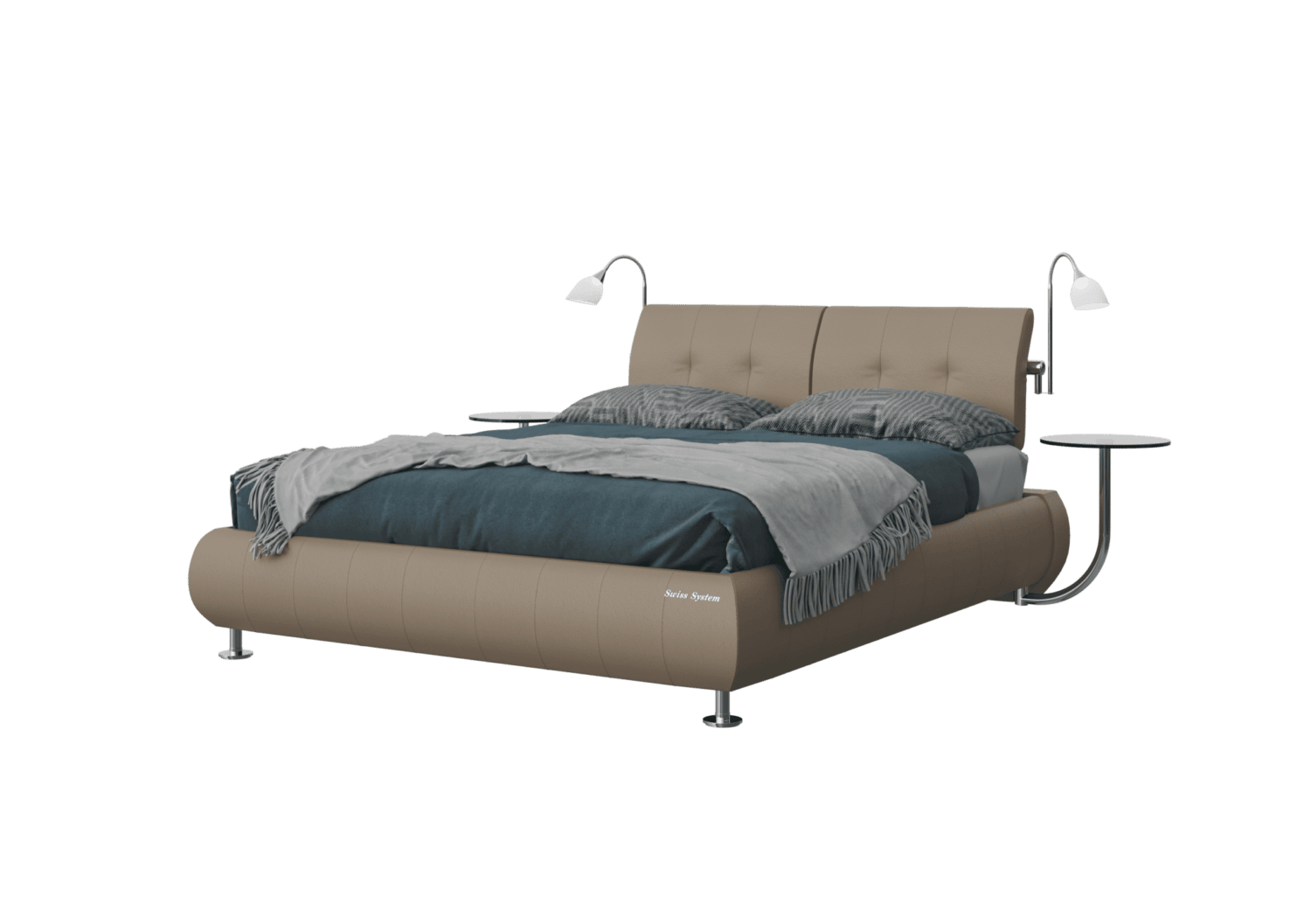 Swiss System - מיטה דגם ספניש עם ארגז מצעים 1301 עור מלא