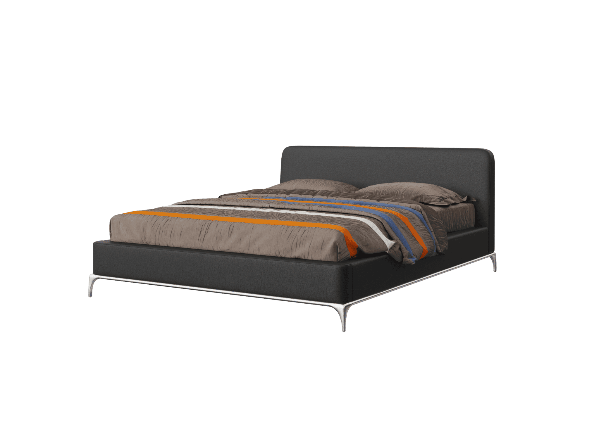 Swiss System - מיטה  דגם הונגריין עם ארגז מצעים שחור דמוי עור